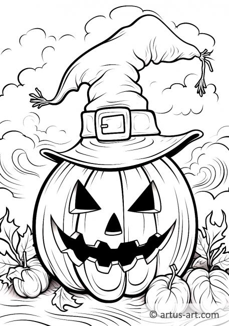 Página para colorir de abóbora de Halloween